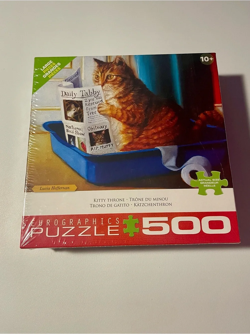 EuroGraphics Kitty Throne 500 Piece Cat Puzzle New Sealed Lucia Heffernan